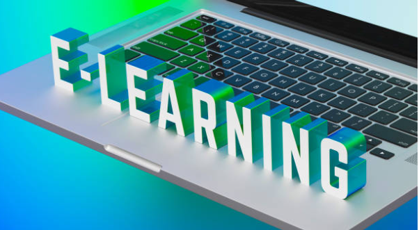E-learning on laptop for online degree