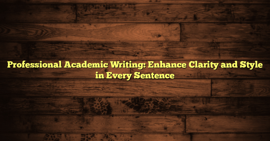 Professional Academic Writing: Enhance Clarity and Style in Every Sentence
