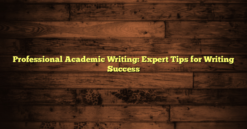 Professional Academic Writing: Expert Tips for Writing Success