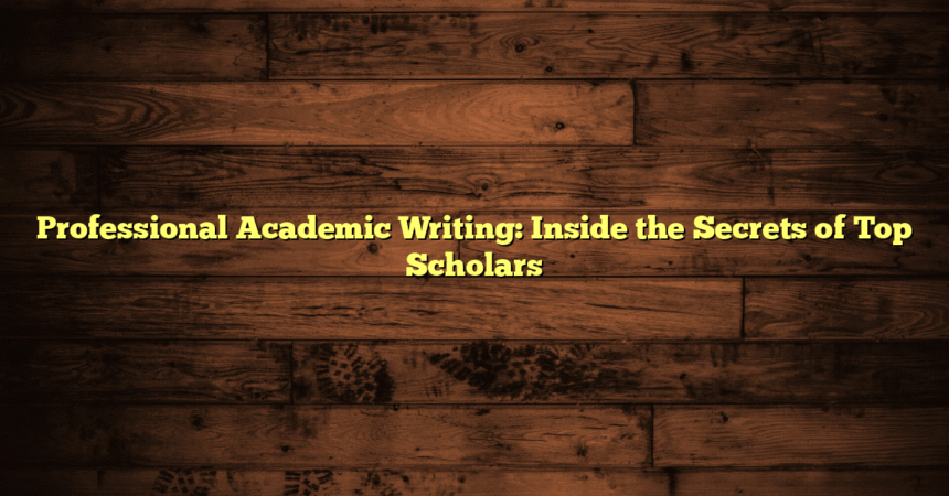 Professional Academic Writing: Inside the Secrets of Top Scholars