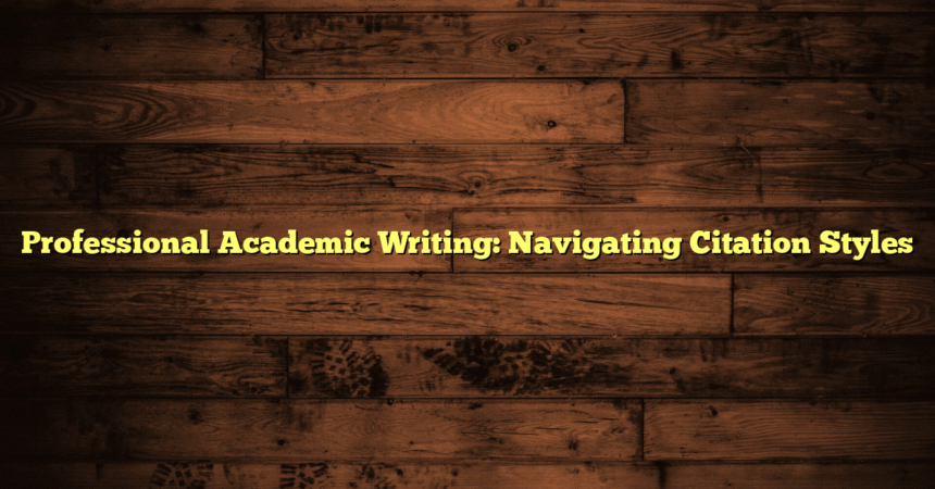 Professional Academic Writing: Navigating Citation Styles