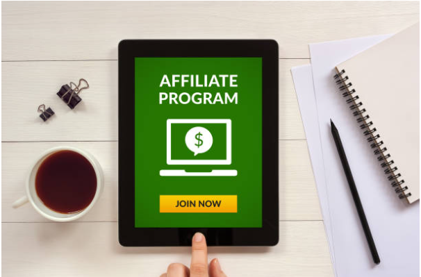 Amazon Affiliate Program sign-up screen on tablet with join now button