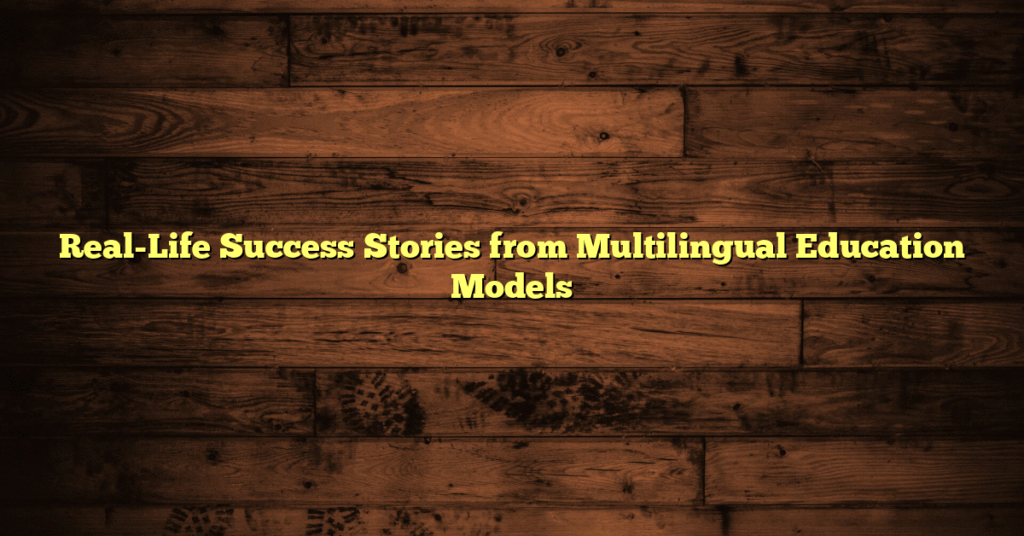 Real-Life Success Stories from Multilingual Education Models